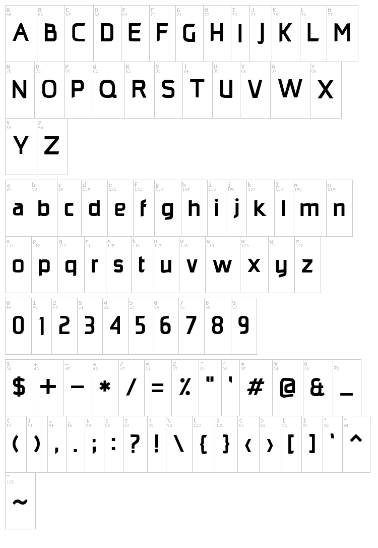 Monopoly font map